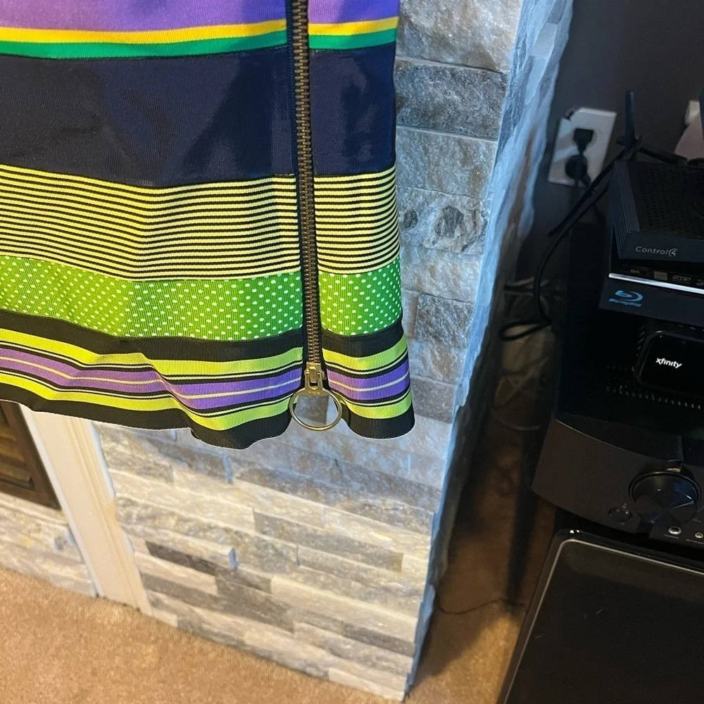 Multi-Color Lined Mini Skirt – Side Zipper